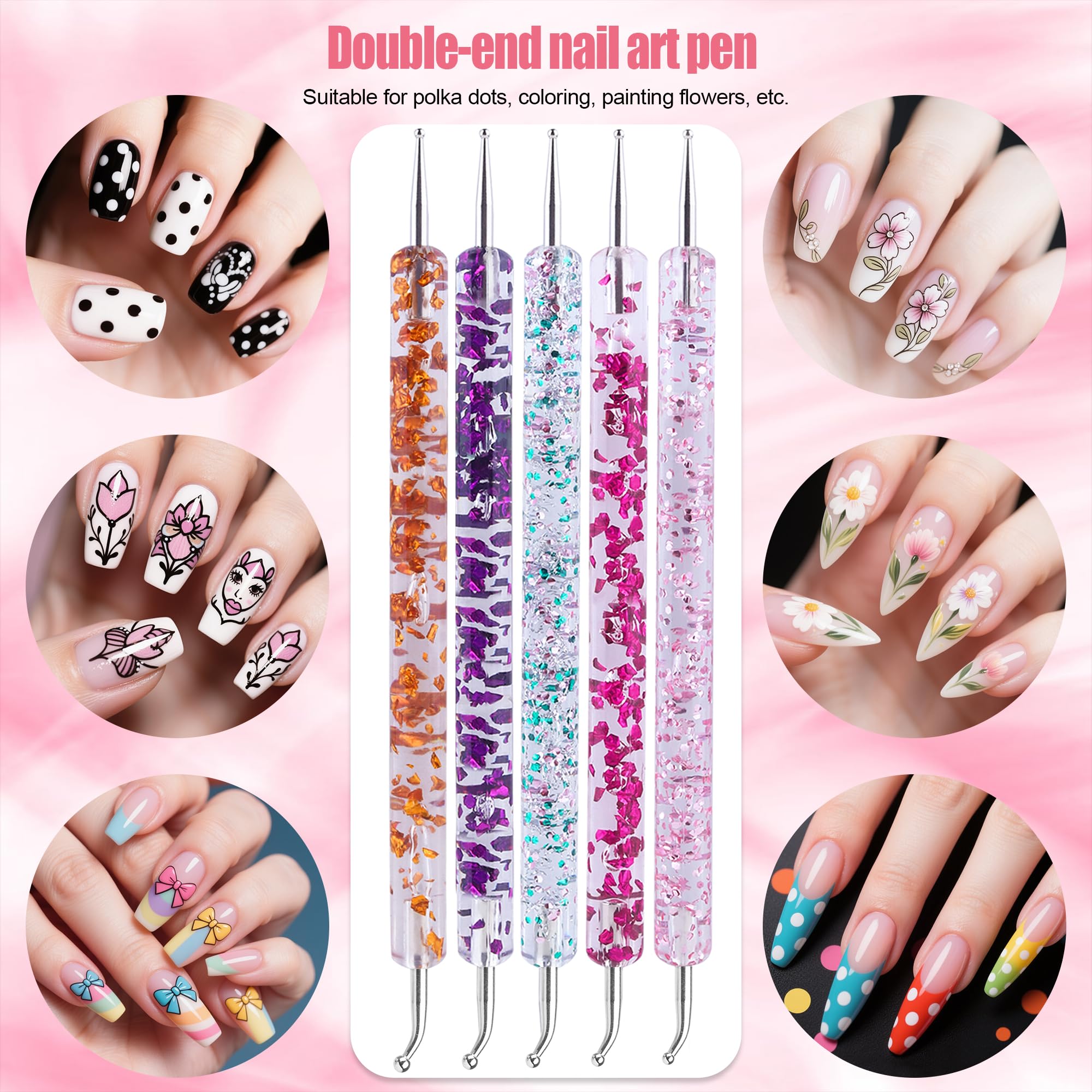 Artdone pen-holder-nail-art tidy view enabling steady brush grip for accuracy.