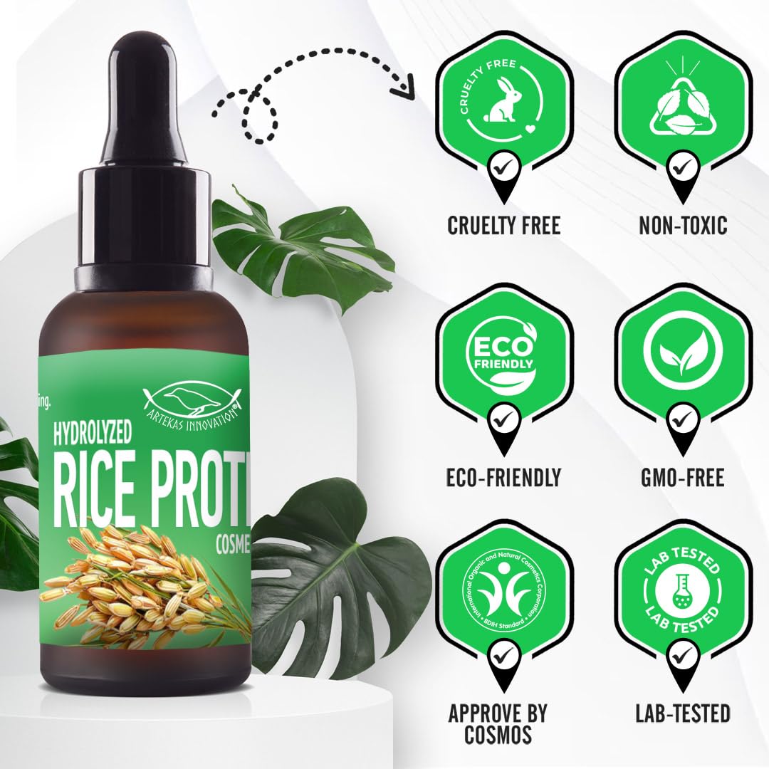 Proteína de arroz hidrolizada de Artekas Innovation, vertido líquido para productos cosméticos que retienen humedad