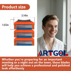 Artgol orange razor blades pack highlights value and convenience.