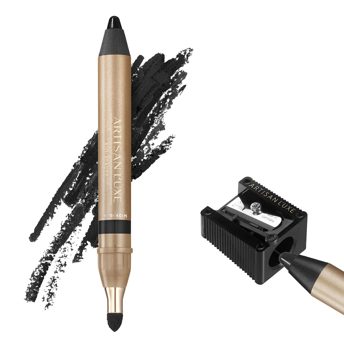Artisan L'uxe Beauty Velvet Jumbo Eyeliner Pencil dome shape enables quick smoky eye.