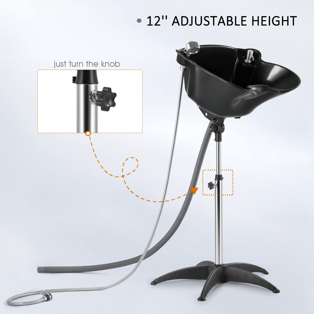 Artist hand Shampoo Bowl five-foot-hose system offers reach and flexibility.