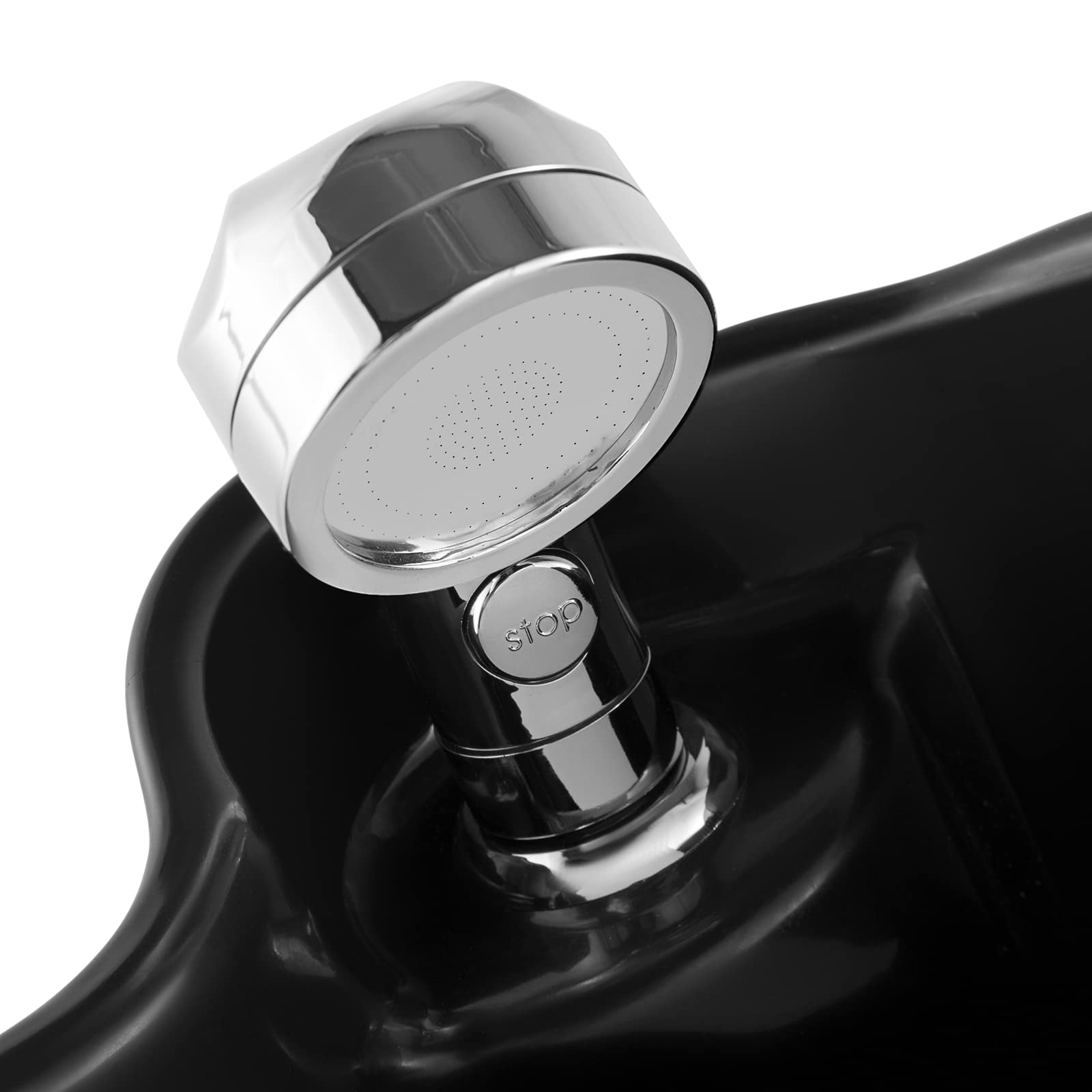 Artist hand Shampoo Bowl hair-washing-basin in use during a professional wash.