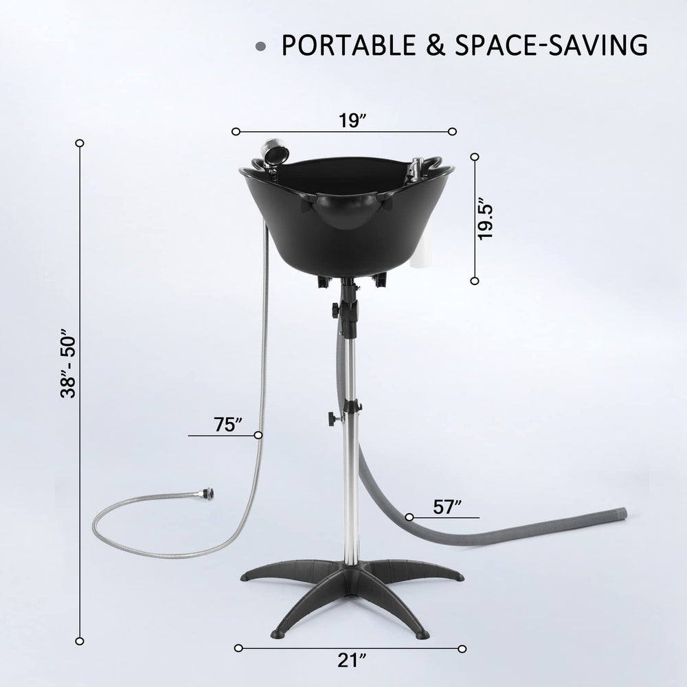 Artist hand Shampoo Bowl sprinkler-switch provides precise water control during washing.