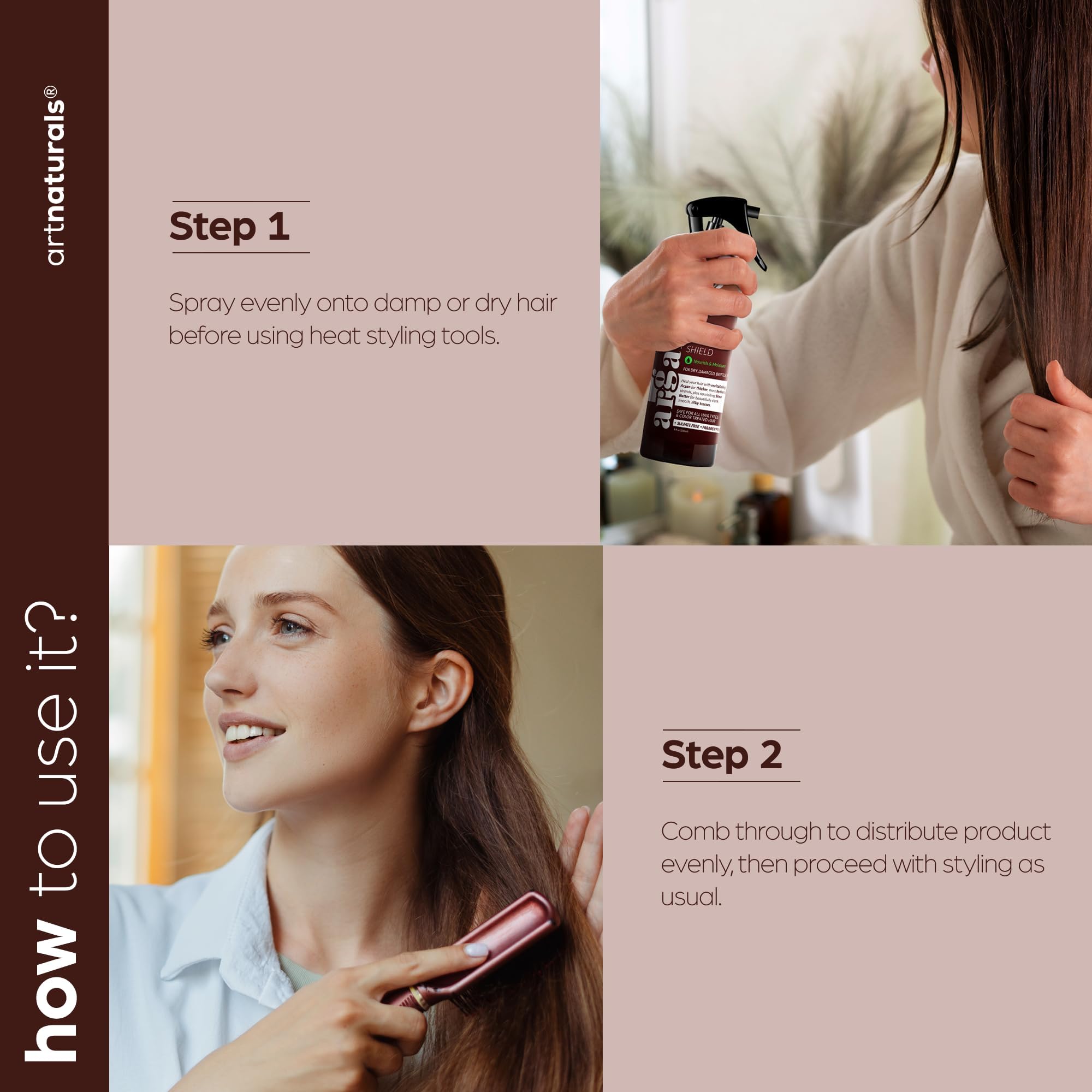 All hair types benefit from Artnaturals heat protection