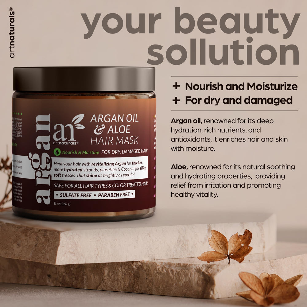 Artnaturals Argan Hair Mask jar closeup showing creamy conditioning texture