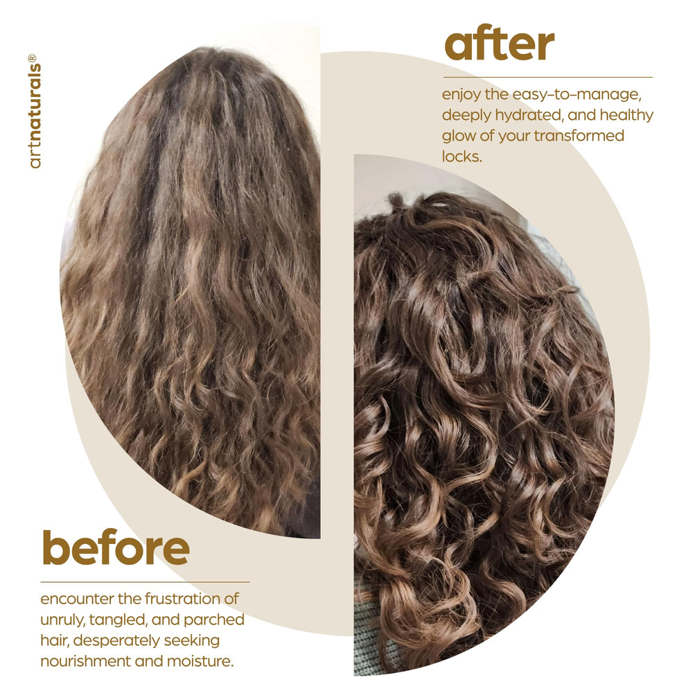 Artnaturals Argan Oil Leave-In Conditioner packaging emphasizes organic, natural formula.