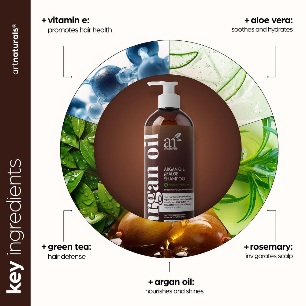Artnaturals Moroccan Argan Oil Shampoo deeply moisturizing for dry and damaged hair.