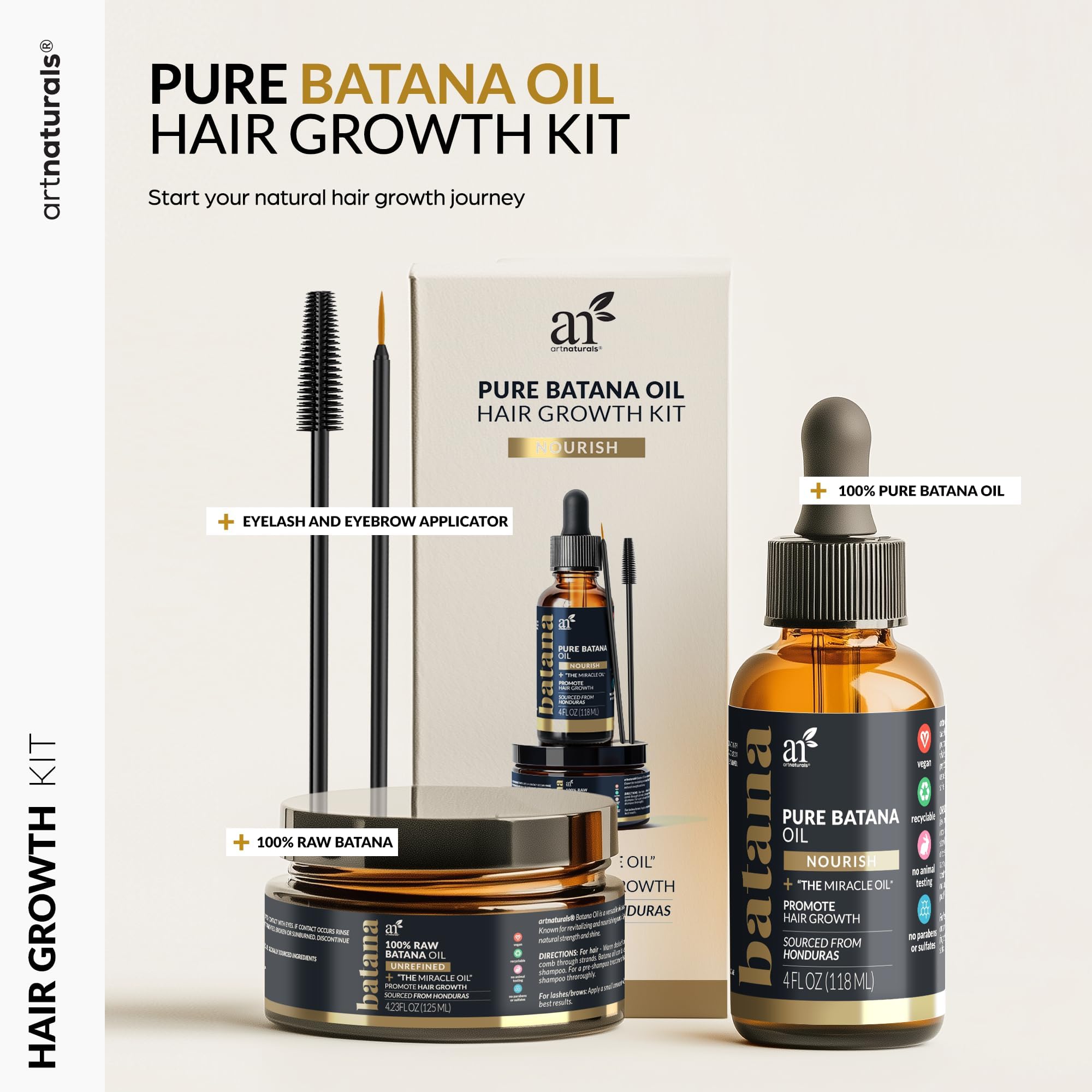 Artnaturals Batana Oil paste 4.2oz for moisture and targeted edge care.