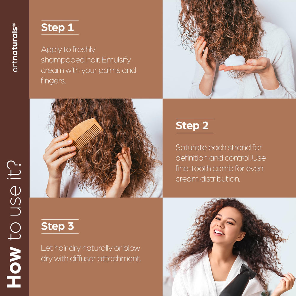 Artnaturals curl-defining-cream on curls shows definition lasting through humidity.