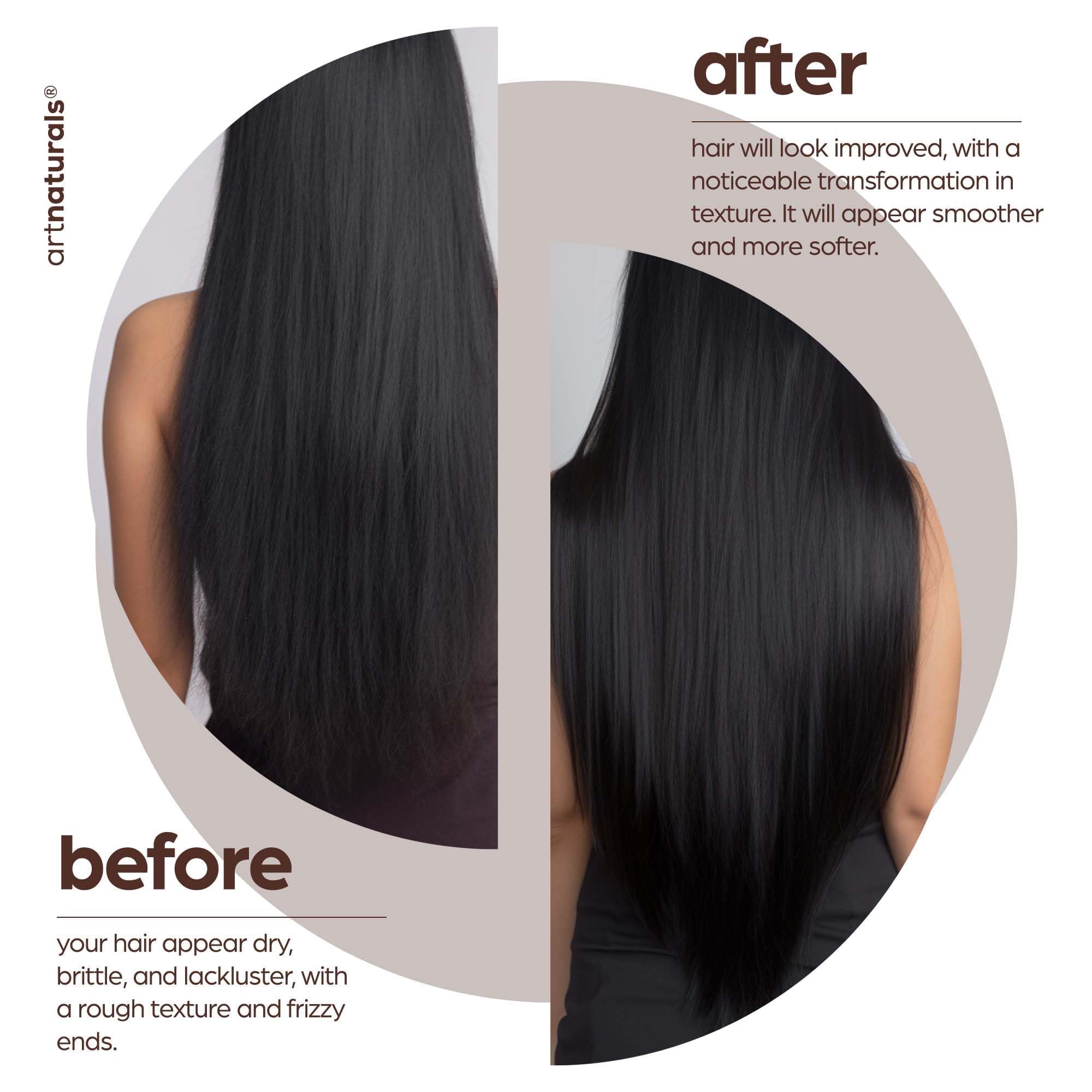 Artnaturals set shown for all hair types, curly or straight during wash.