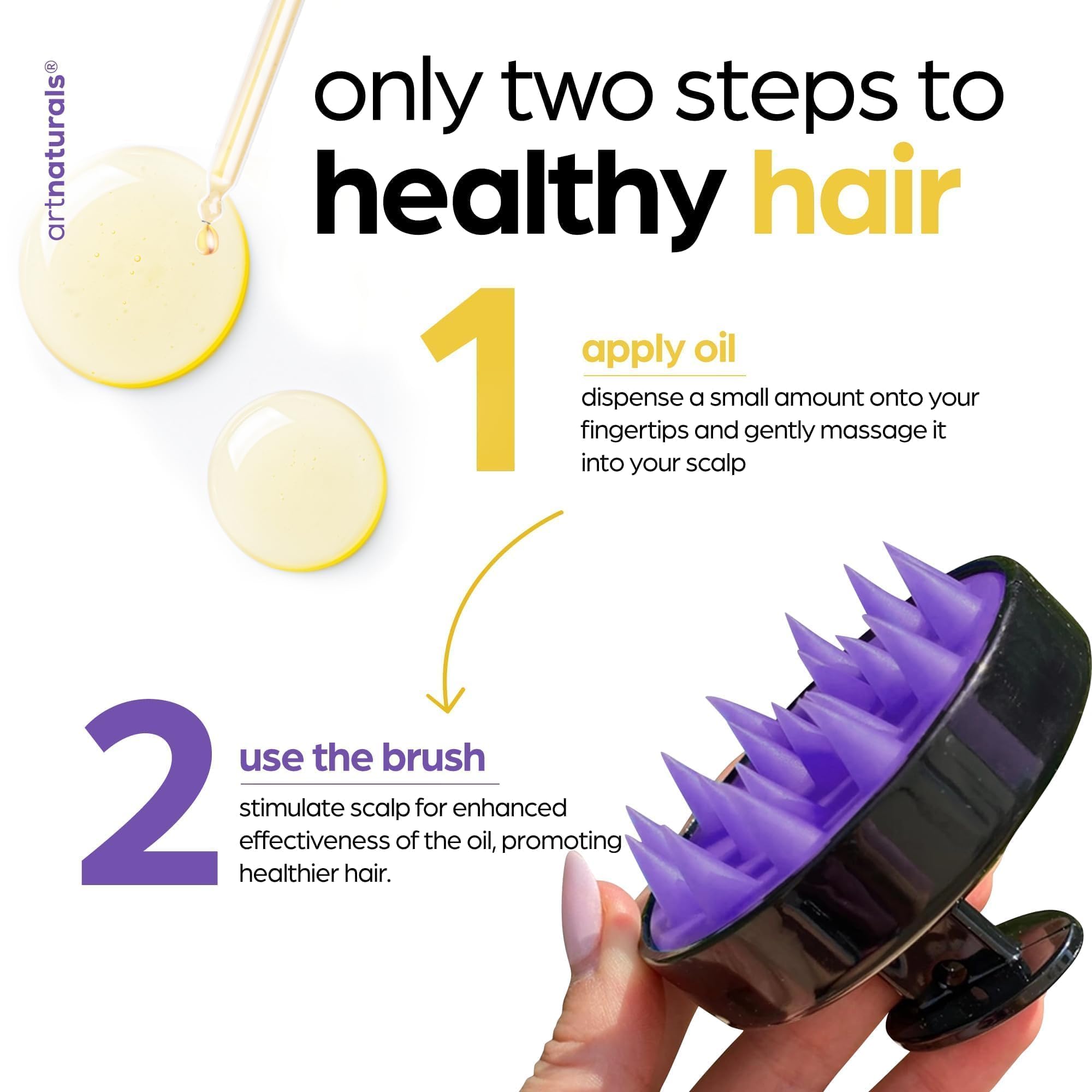 Artnaturals dry and damaged hair scenario showing potential revitalization