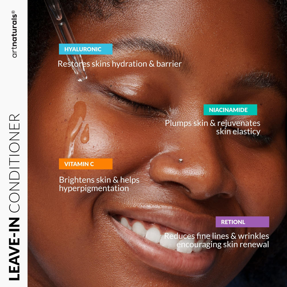 Artnaturals hydration glow texture swatch suggesting plump moisturized skin