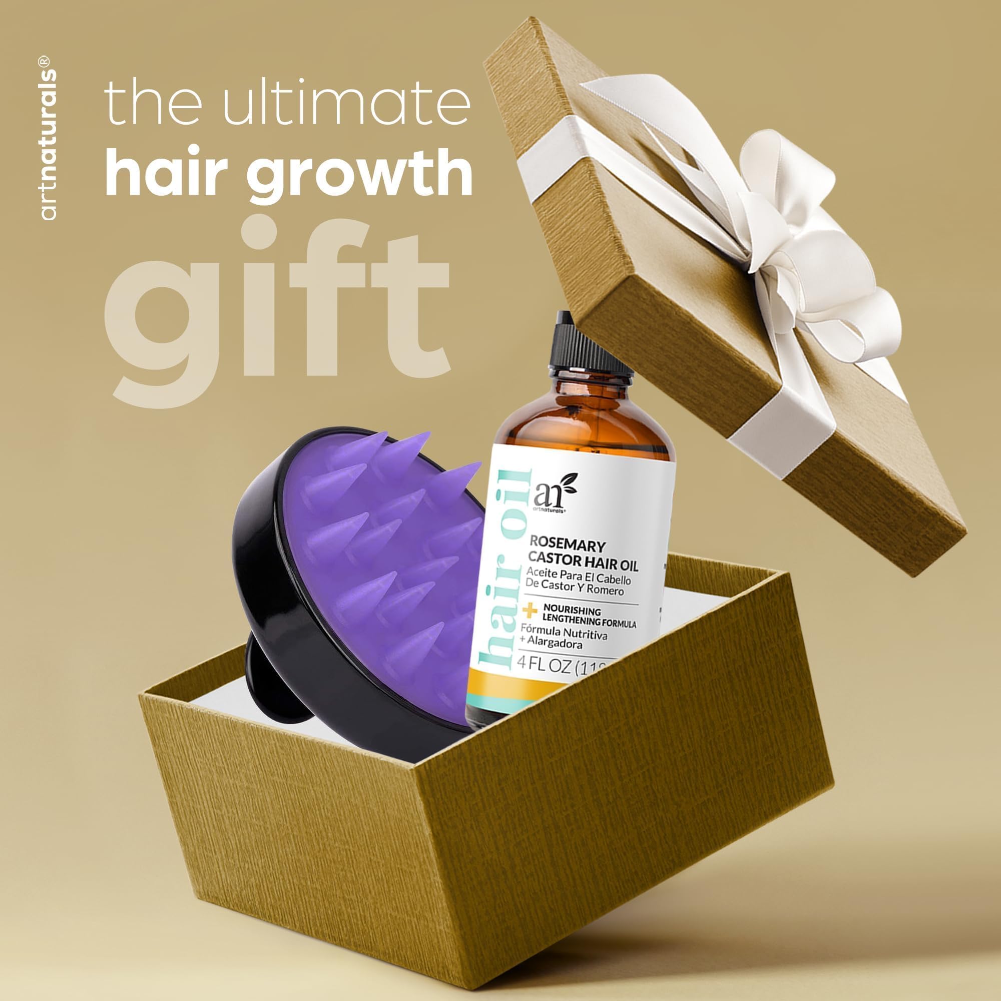 Artnaturals bottle with ingredients list highlights coconut and olive oils nourishing properties