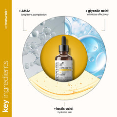 artnaturals Lactic Acid + AHA serum application on skin showing fresh texture