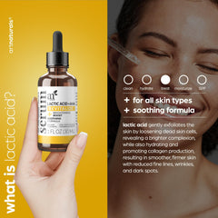 artnaturals Lactic Acid + AHA serum dropper dispensing product for nighttime routine