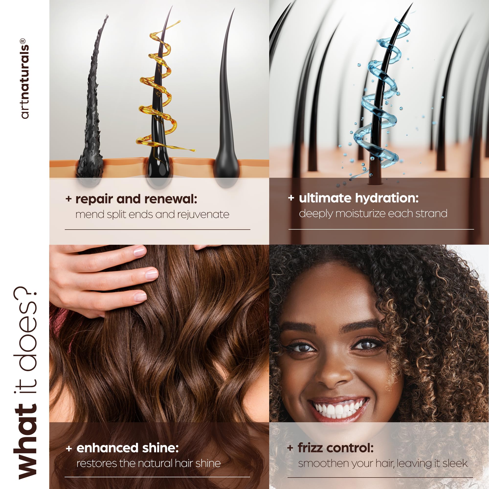 Artnaturals Moroccan Argan Oil Shampoo boosts healthy shine for color-treated hair.