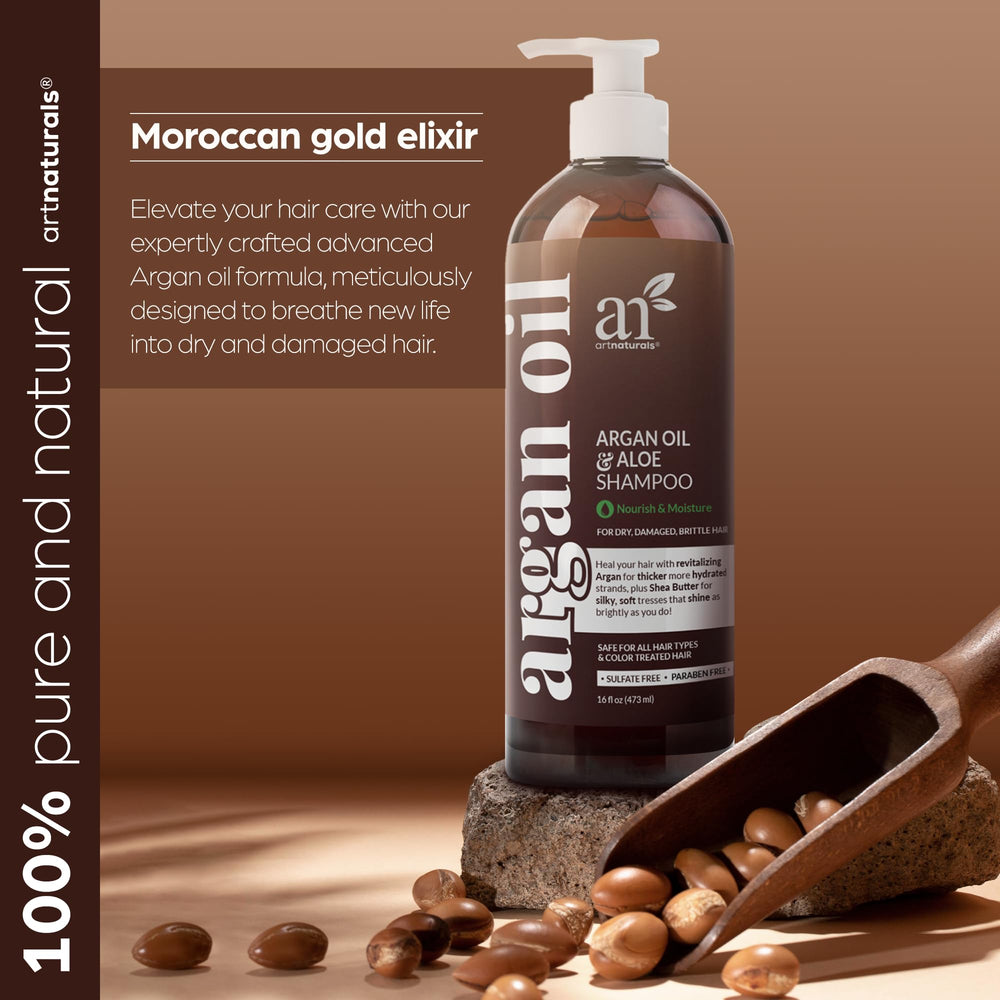 Artnaturals Moroccan Argan Oil Shampoo suitable for colored hair and all hair types.