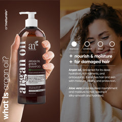 Artnaturals Moroccan Argan Oil Shampoo lather for rich cleansing and daily use.