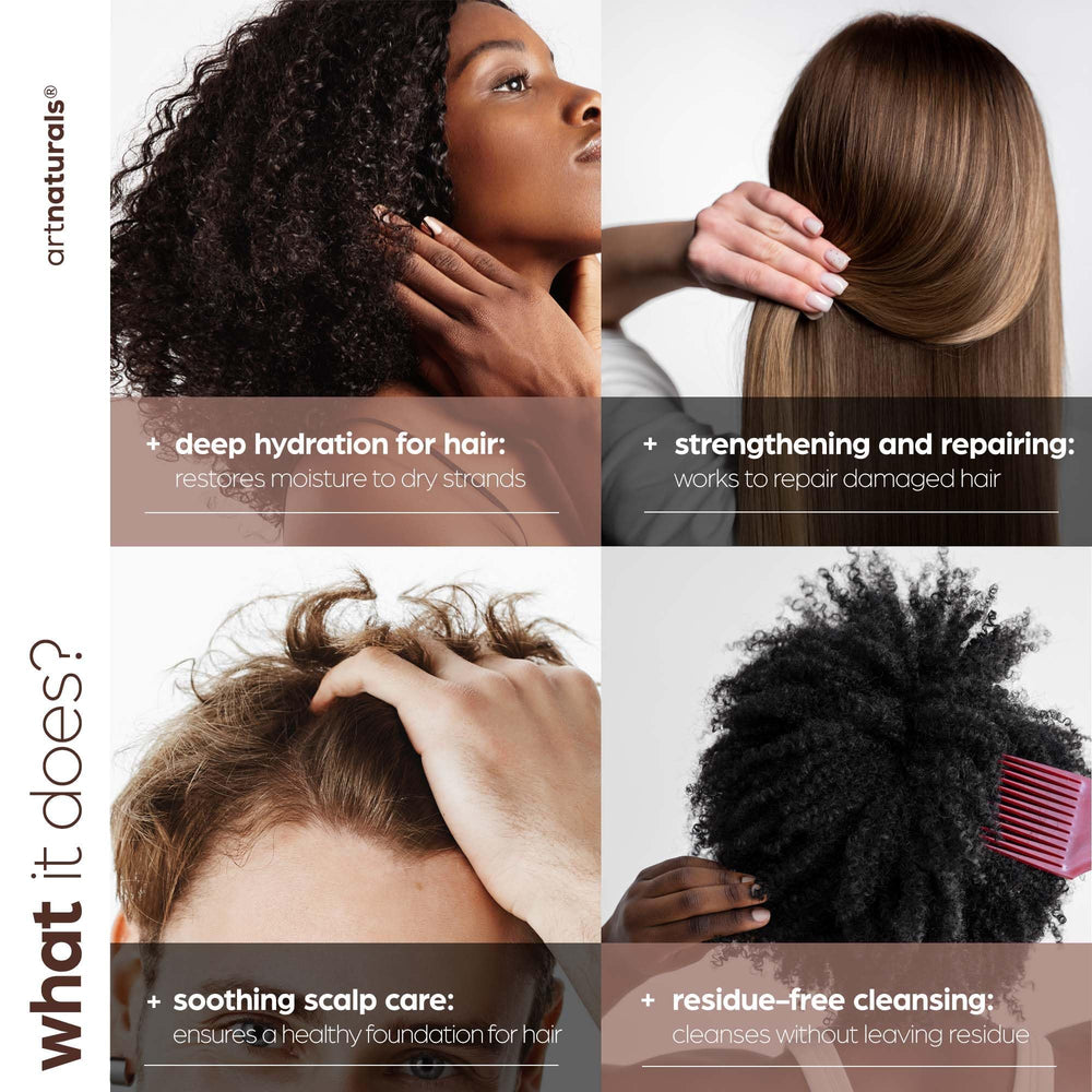 Artnaturals packaging highlighting Moroccan oil and keratin ingredients.