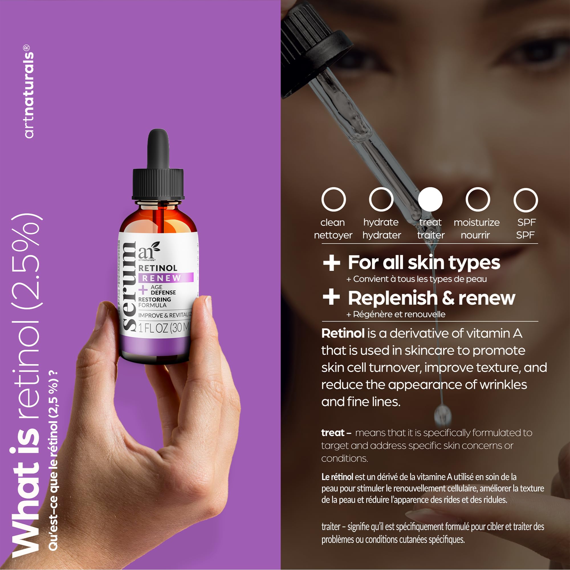 Gotas de ArtNaturals, suero con aloe vera y jojoba para rostro.