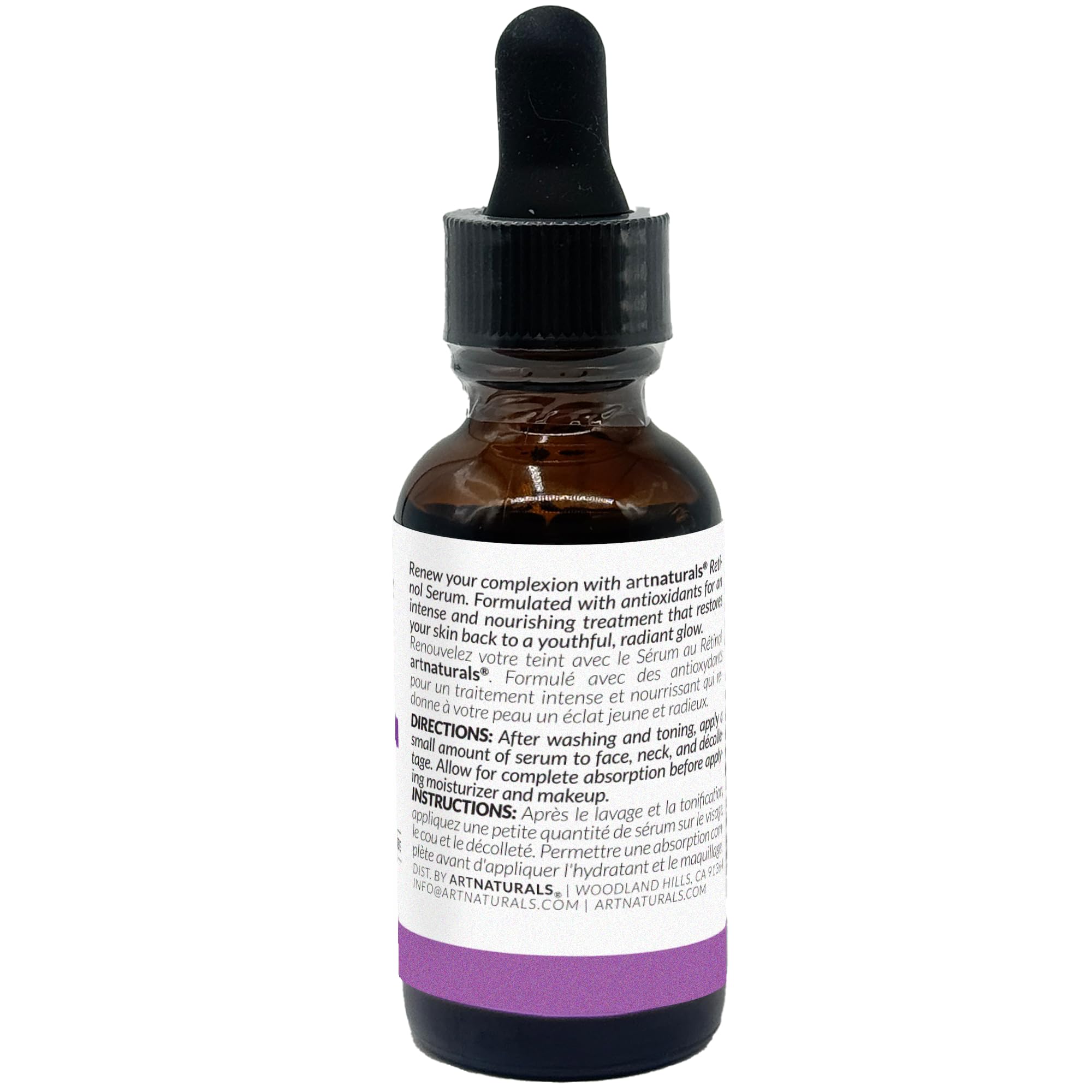 Textura cremosa del Suero de Retinol ArtNaturals para rostro, sensación suave.