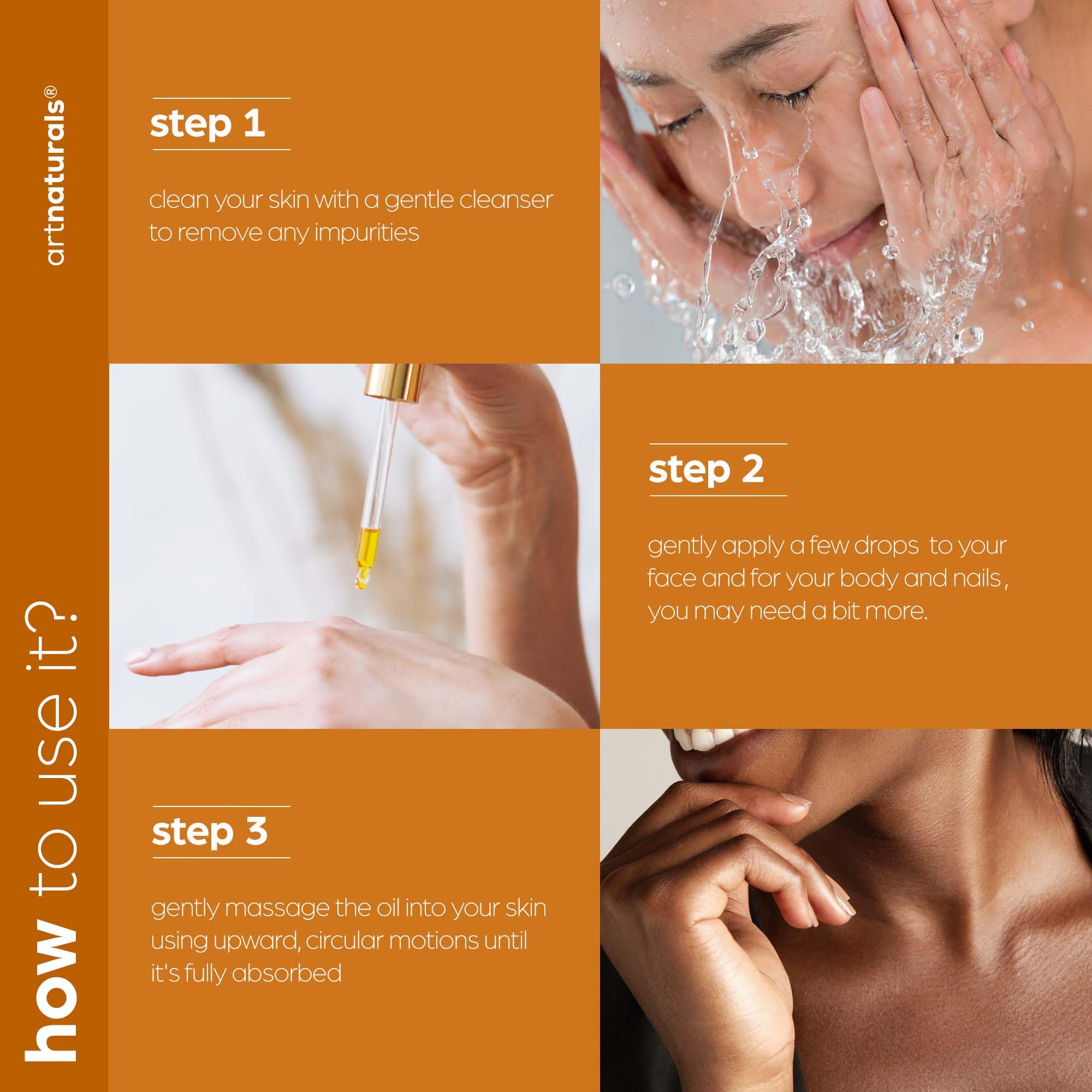 Artnaturals Silky-texture oil ideal for multi-use skin and hair care.