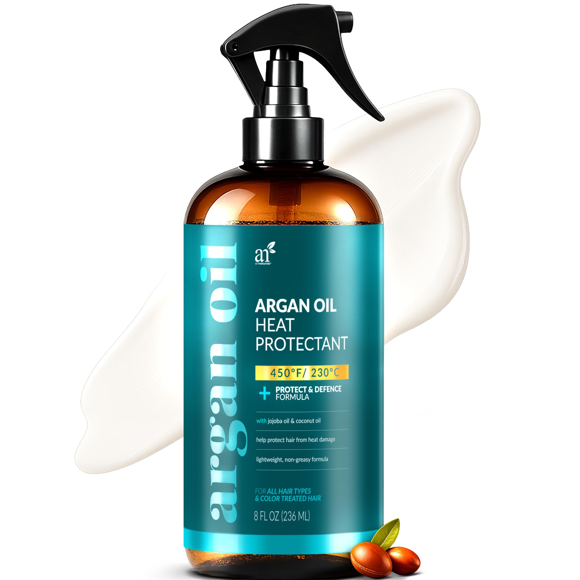 Artnaturals Thermal Hair Protector Spray bottle ready for heat styling protection