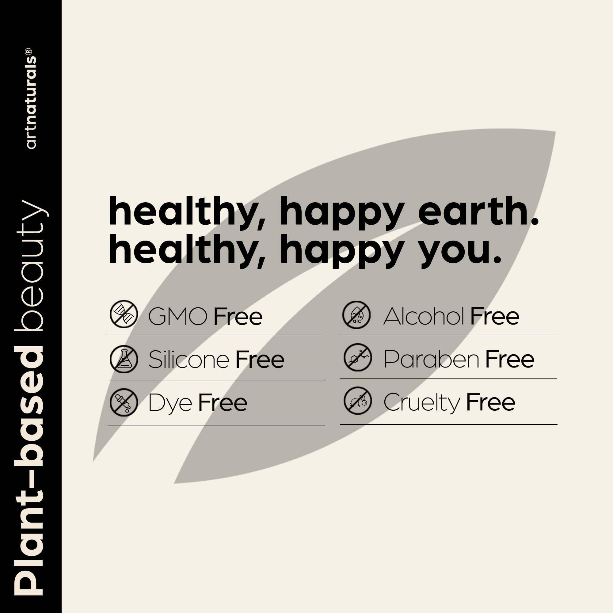 ArtNaturals vegan cruelty-free label indicates ethical skincare.