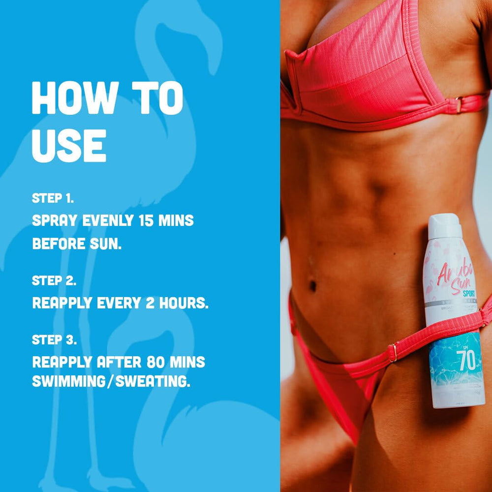 Aruba Sun reef-friendly label highlighting octinoxate and oxybenzone-free formula.