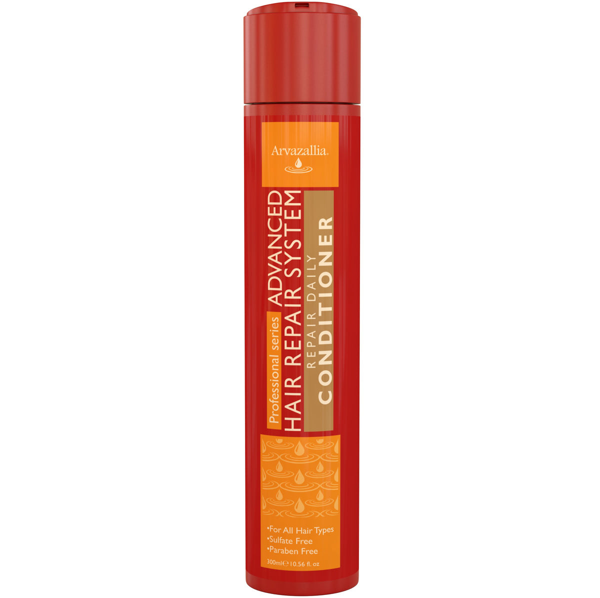 Arvazallia Advanced Hair Repair Daily Conditioner bottle promotes smoother, detangled hair with argan and macadamia oils.