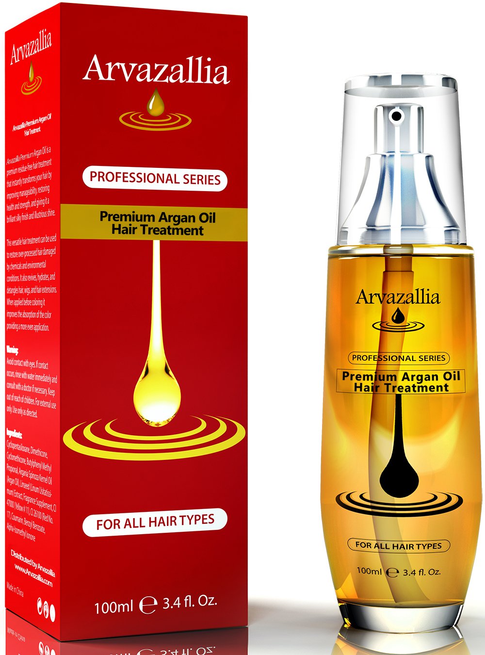 Arvazallia Argan Oil Leave-In Bottle promotes softness and easy manageability.
