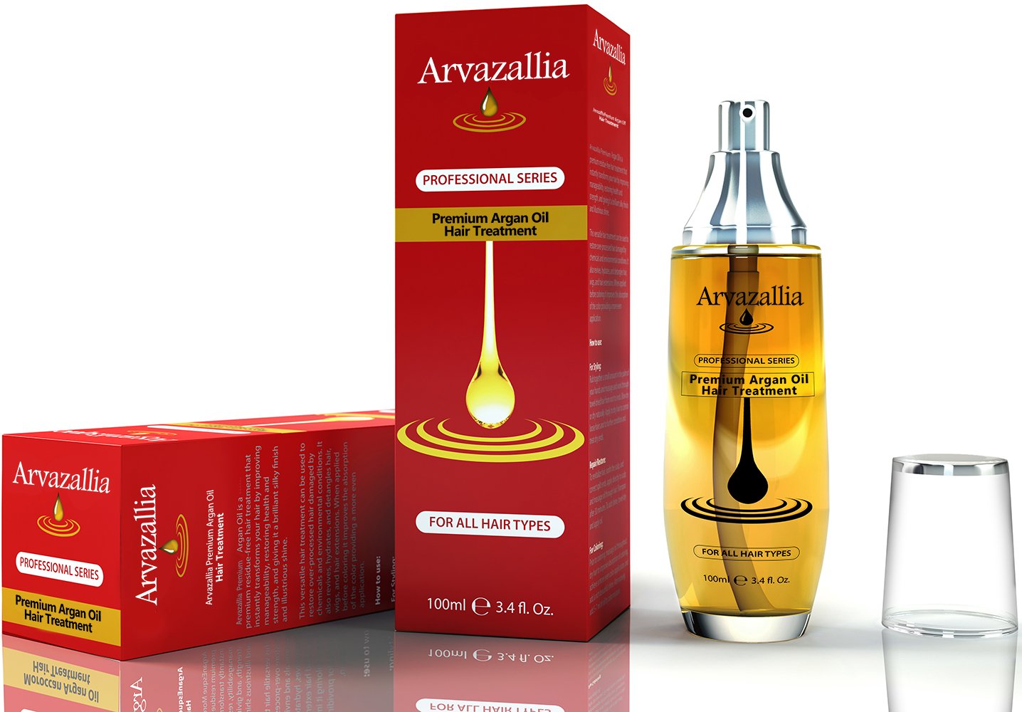 Arvazallia Argan Oil hair gloss image highlighting healthy-looking, silky hair.