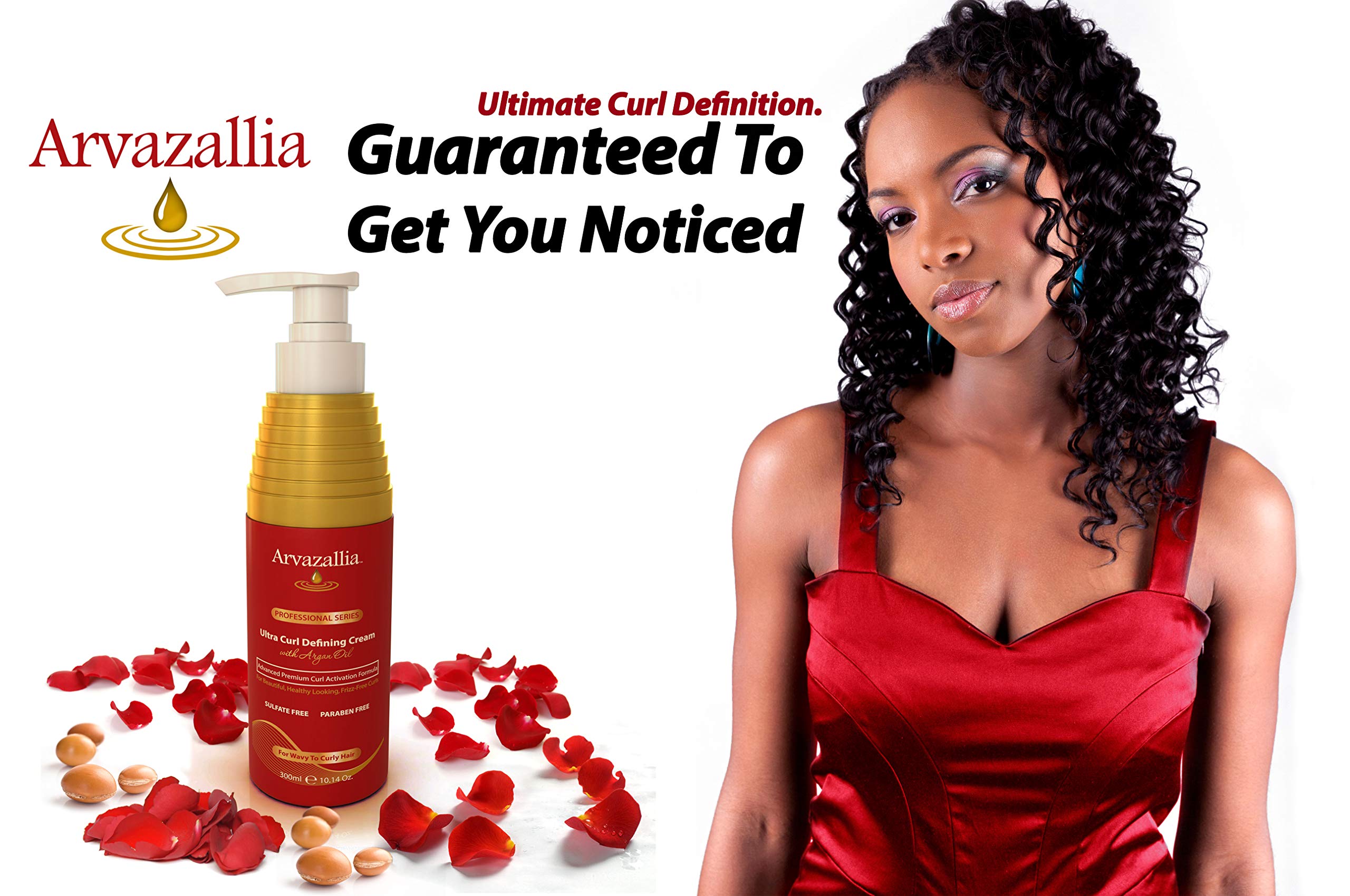 Arvazallia curl activation application shows natural looking curls with optional heat for deeper definition.