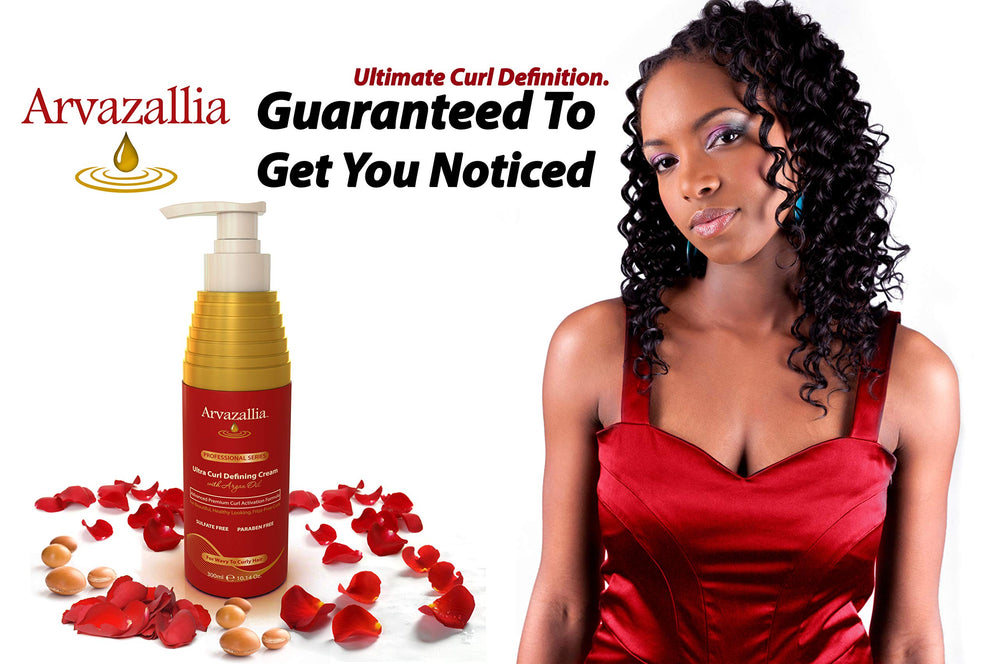 Arvazallia curl activation application shows natural looking curls with optional heat for deeper definition.