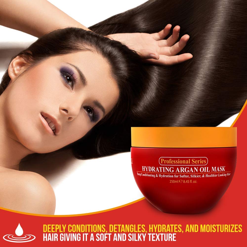 Arvazallia hair mask application demonstrates easy, even distribution for all hair types.