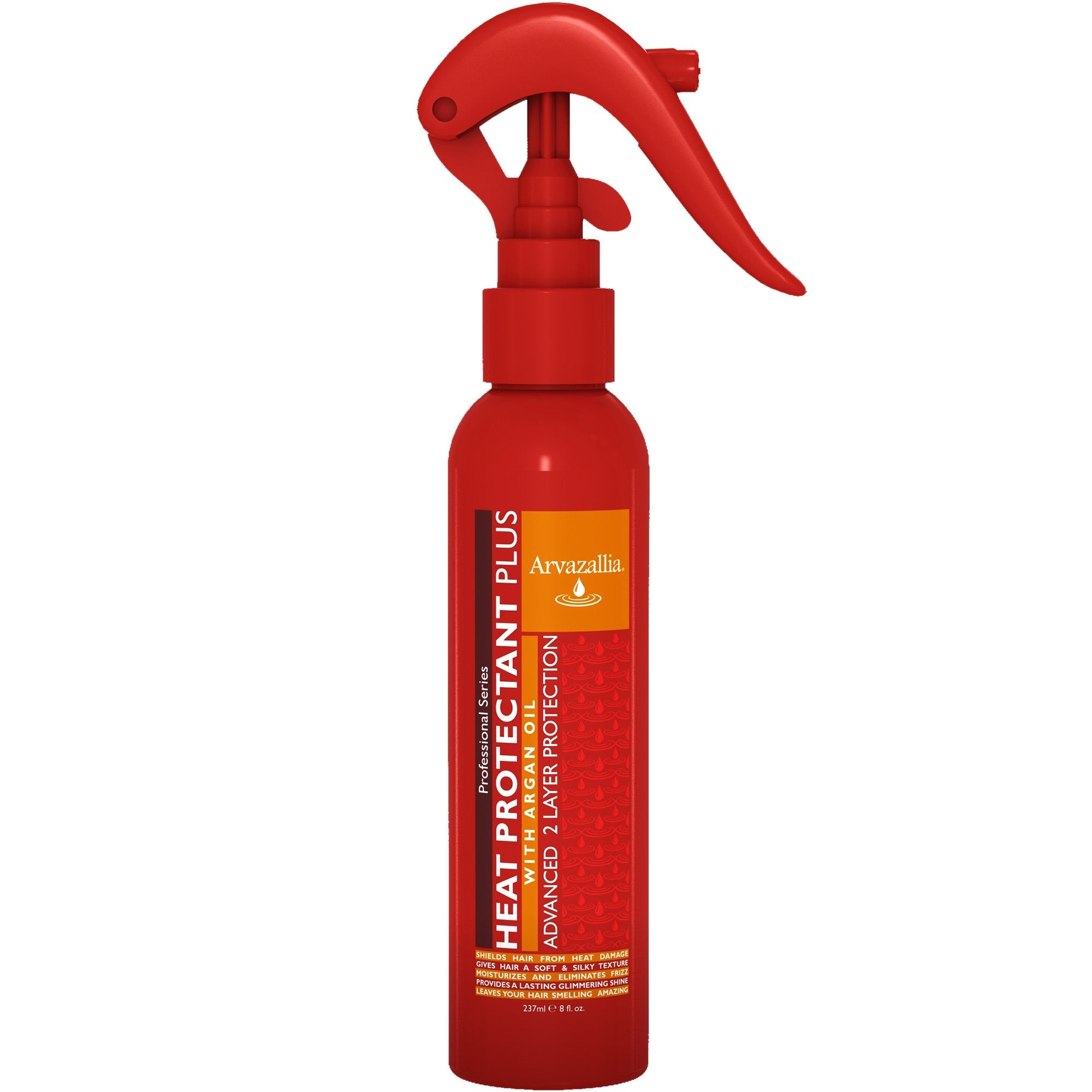 Arvazallia Heat Protectant Spray bottle provides heat shielding for smoother styling
