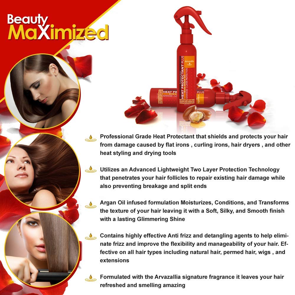 Arvazallia Heat Protectant Spray soft-silky-finish delivers a glossy look