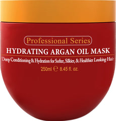 Arvazallia hydrating argan oil hair mask jar delivers deep moisture for dry hair.