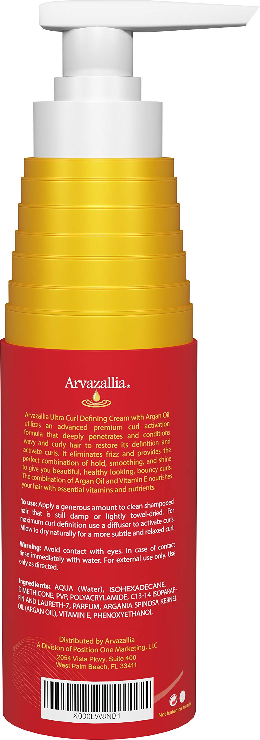 Arvazallia professional-series products display with Hydrating Argan Oil masks and treatments.