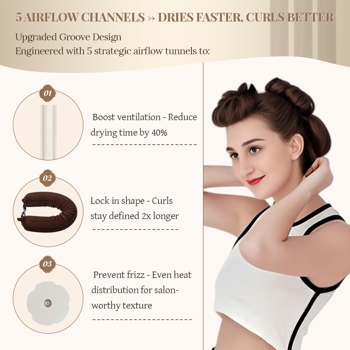 ARWVOA heatless headband provides comfortable all-night wear