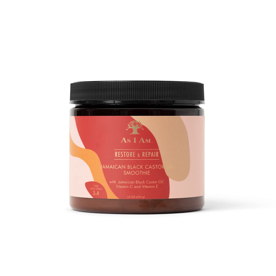 As I Am Jamaican Black Castor Oil Smoothie bottle pour delivering lightweight moisture for curls