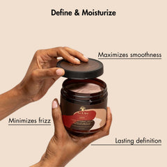 As I Am Twist Defining Cream Red on curly hair with soft, lasting hold
