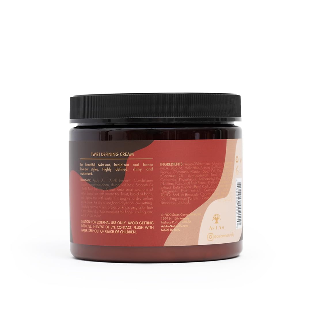 As I Am Twist Defining Cream Red packaging side view for easy storage and use