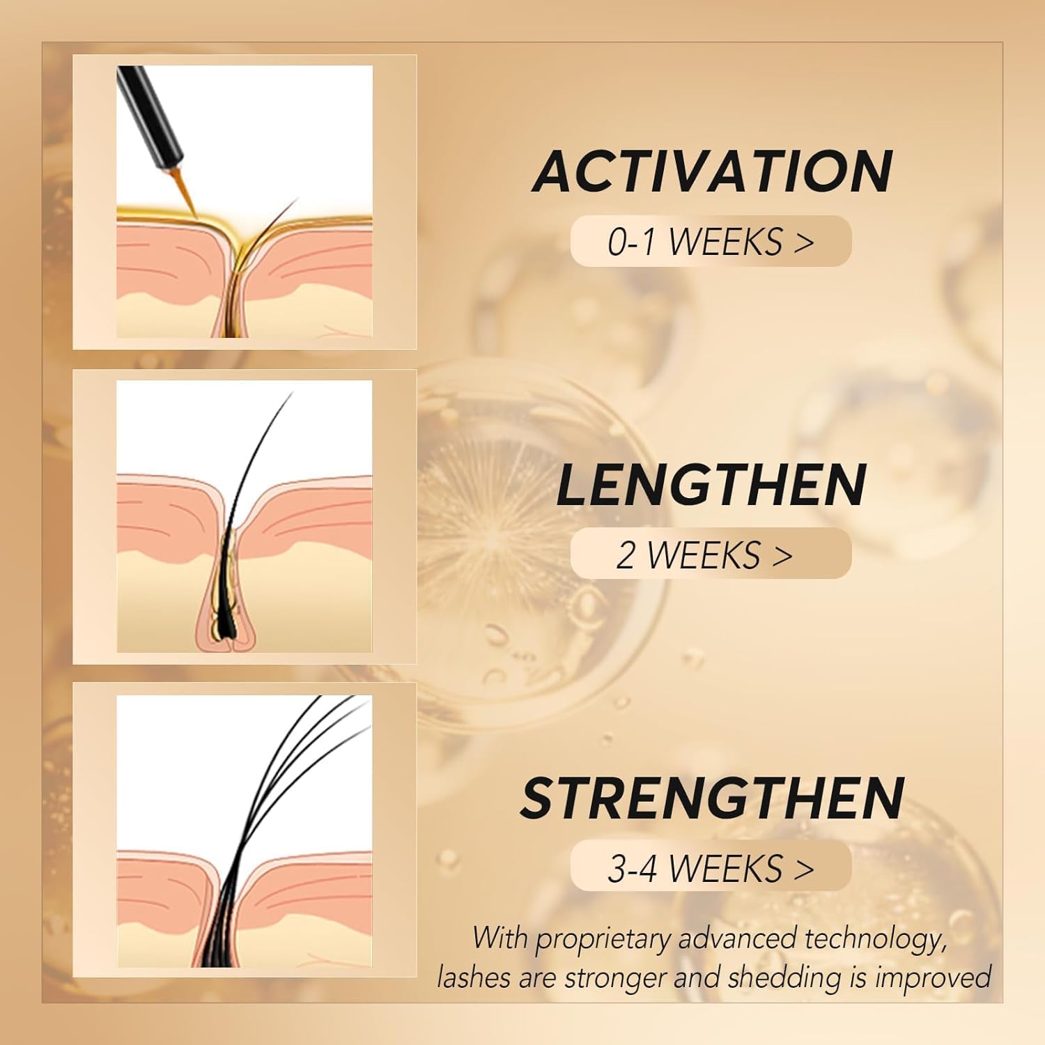 ASAMO eyelash serum product shot highlighting oil-free formula for sensitive skin