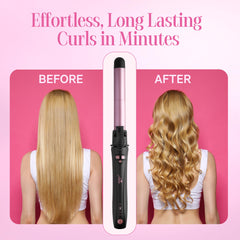 Asani dual-voltage curling iron plug area closeup for travel-ready styling.