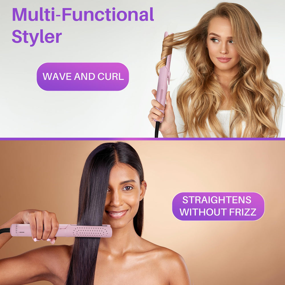 Asani 360° Airflow Styler pink temperature dial enables custom heat