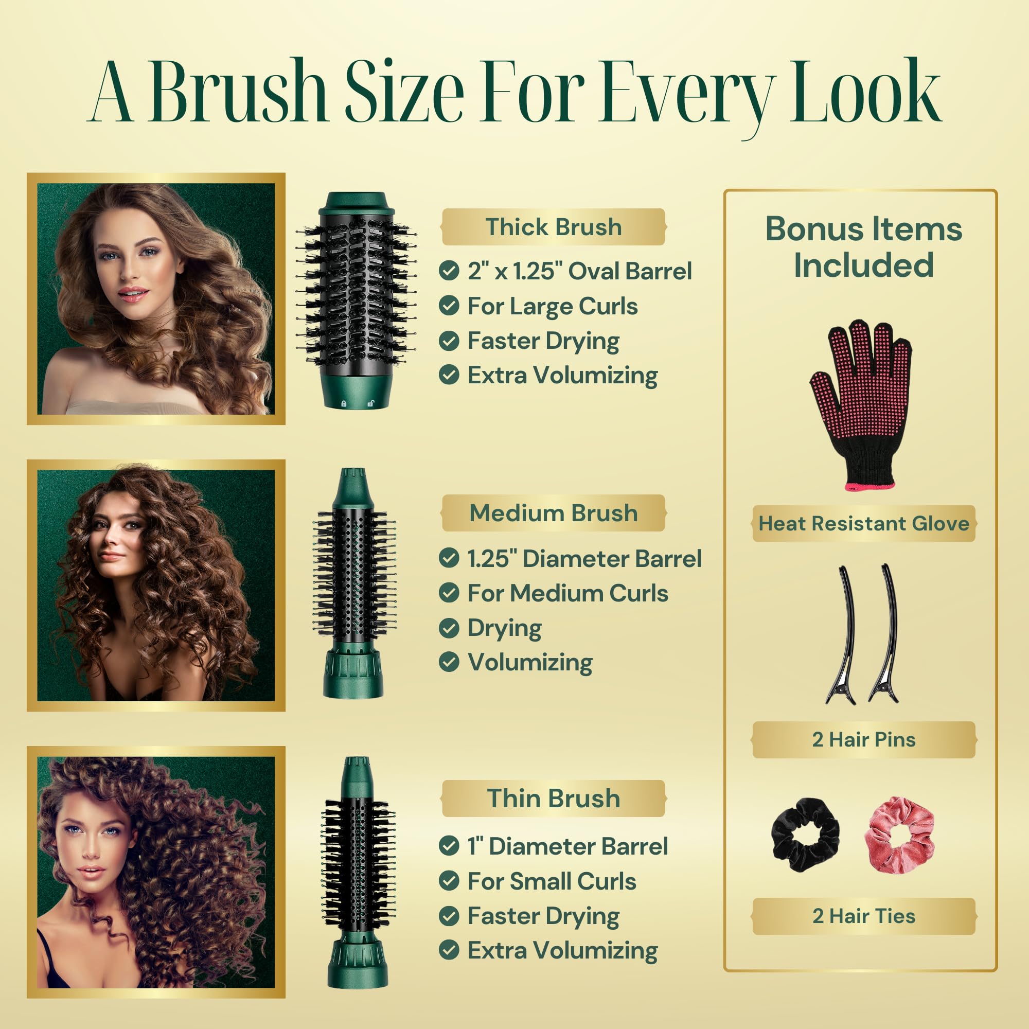 Asani hot air brush straightening head for smooth, sleek finishes.