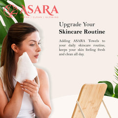 ASARA Clean Face Towels XL Wipes travel pack for on-the-go refreshing clean