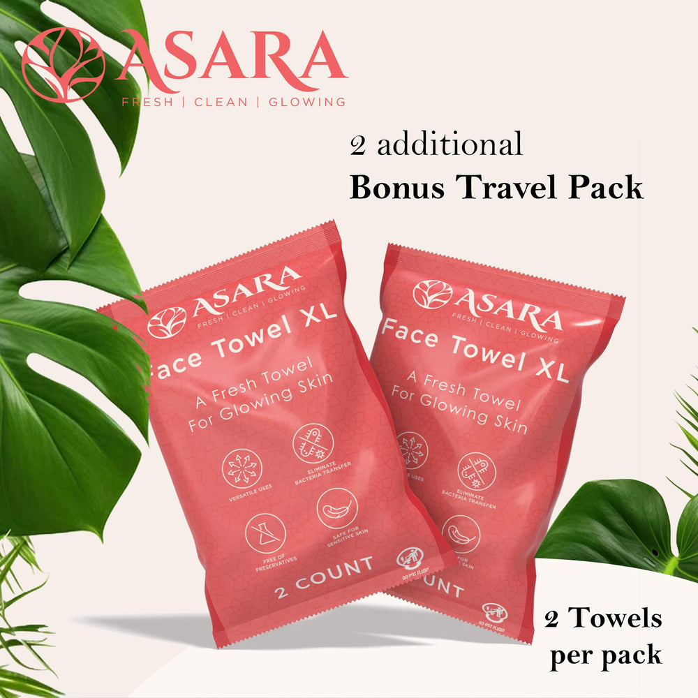 ASARA on-the-go wipes two-pack for travel touch-ups