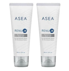 ASEA Renu 28 Revitalizing Redox Gel 2-pack front view, supports smoother skin and post-shave comfort